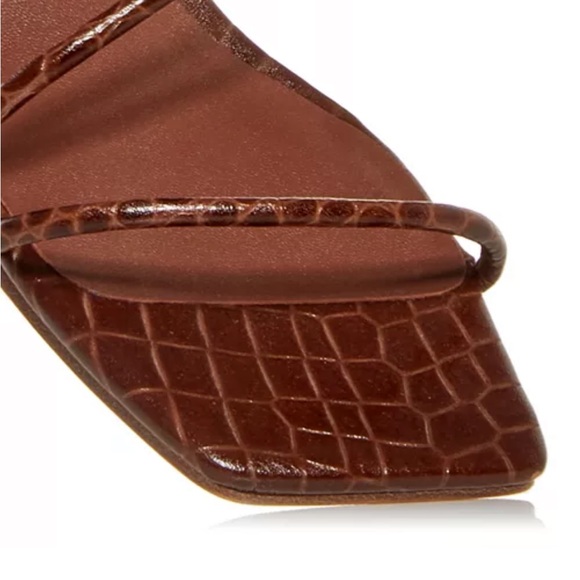 St. Agni Brown Croc-Embossed Heels - Picture 10 of 13